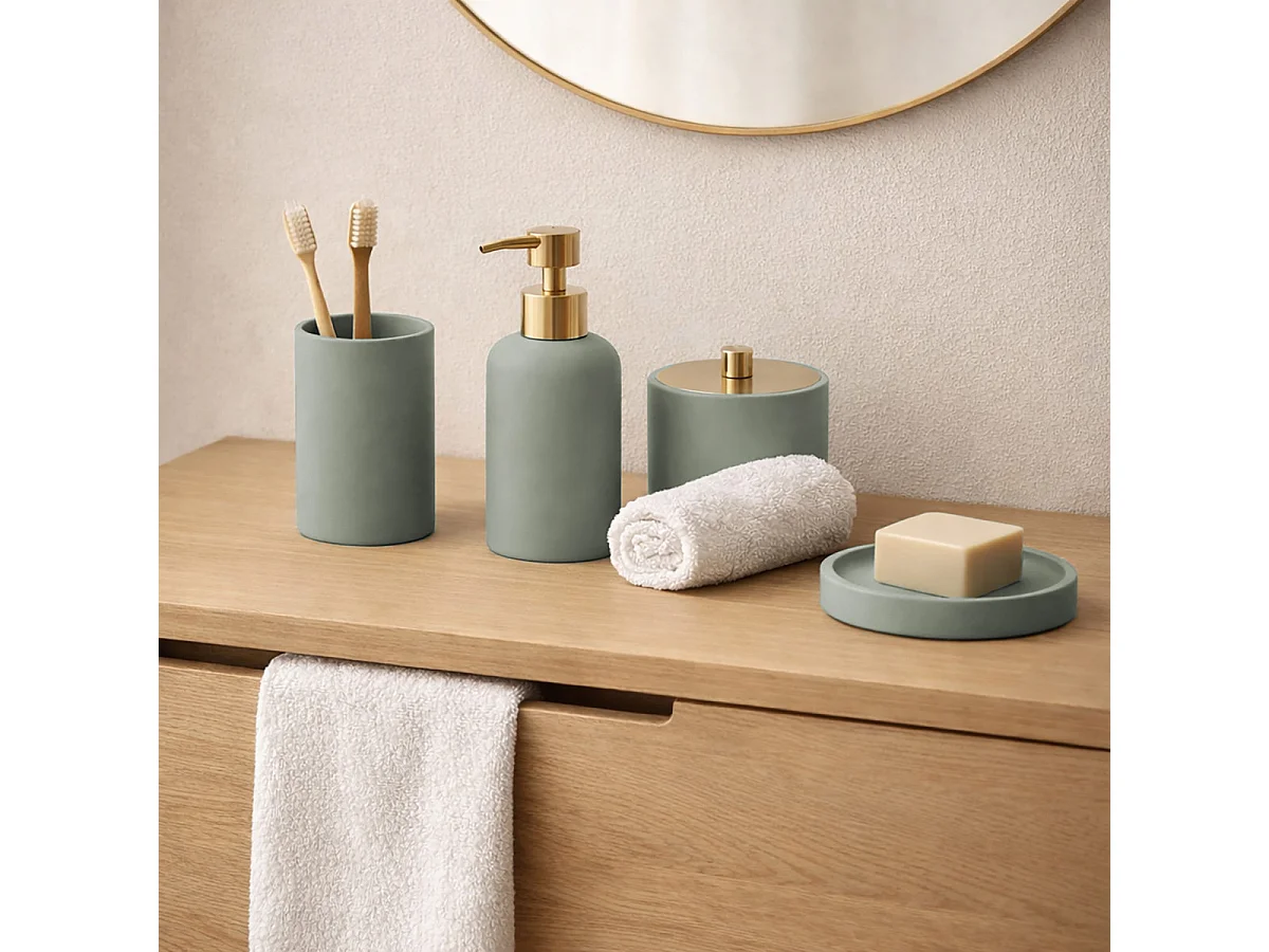 Porte Savon Design "Oria" 12cm Vert Cèdre