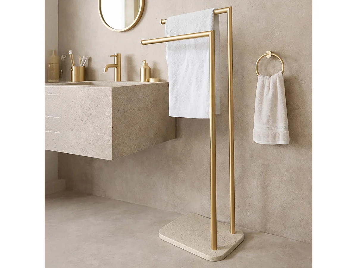 Porte-Serviettes 2 Barres "Oria" 78cm Sable