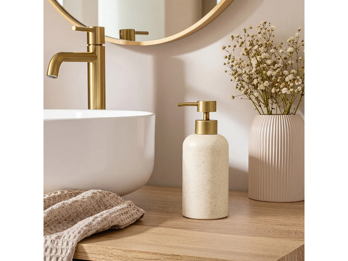 Distributeur de Savon Design "Oria" 17cm Sable