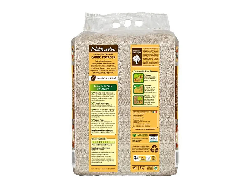 Paillage Carré potager NATCHA3 UAB 30 L - Format adapté carré potager - Empeche la levée des mauvaises herbes - 30 L  1,5m²