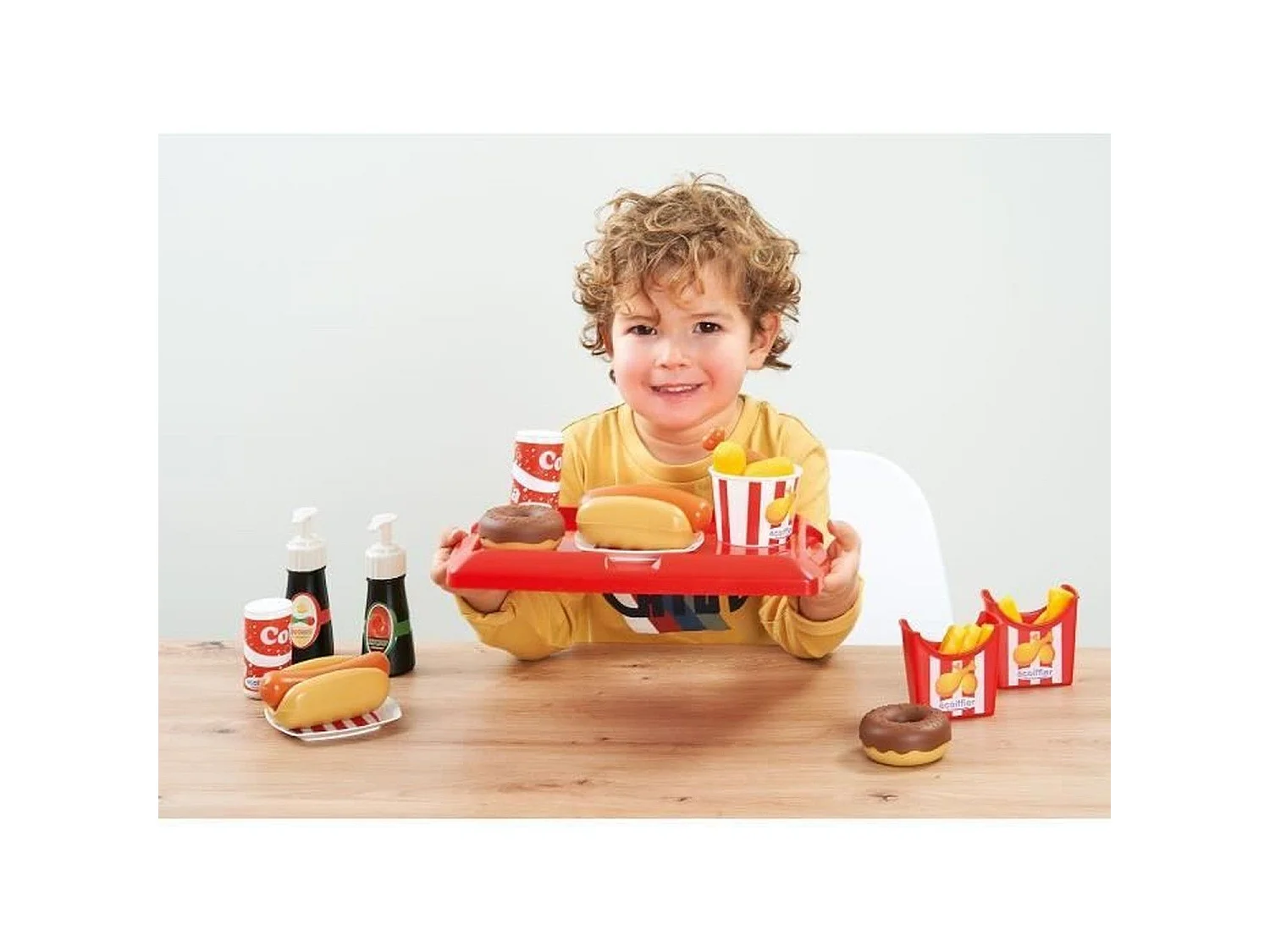 Ecoiffier Hot Dog Set - Fastfoodmenu met 25 Accessoires, Vanaf 18 Maanden