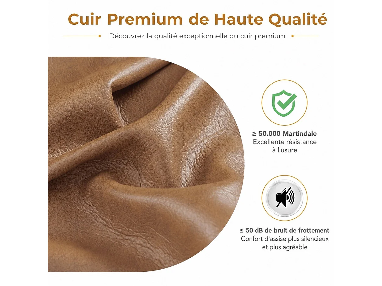 Fauteuil relax électrique pivotant 270° – USB/Type-C, en tissu,dossier 135°, charge 159 kg-Marron