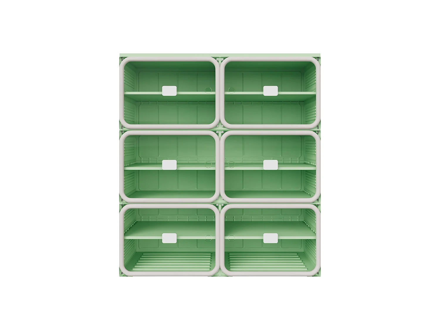 Meuble à Chaussures Pliable - Deux bâtiments de Six étages - Portes Transparentes Aimantées - Rangement 85x34x104cm - Vert