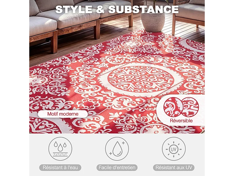 Avestar 182x274 cm tapis d'extérieur réversible rect.