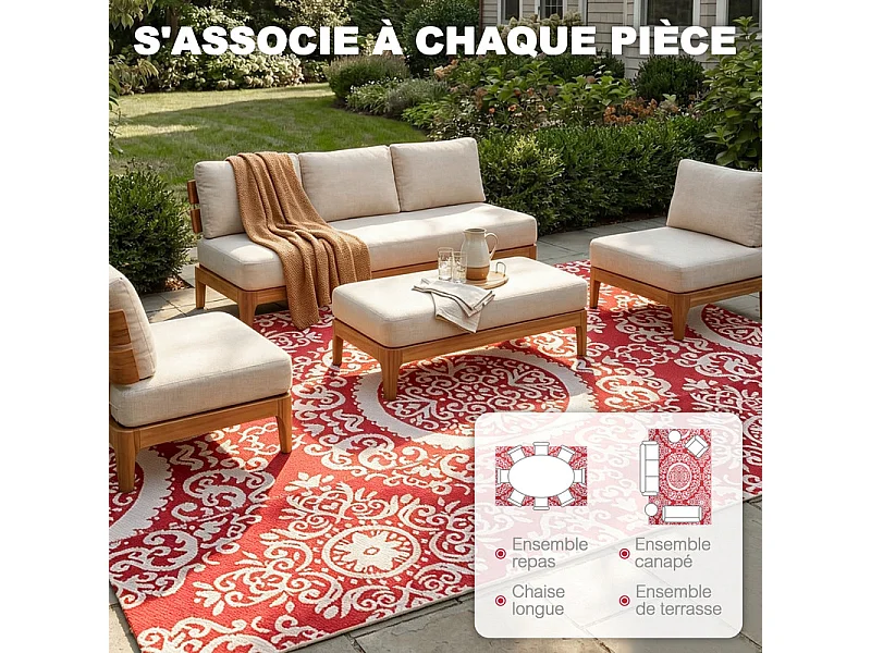 Avestar 182x274 cm tapis d'extérieur réversible rect.