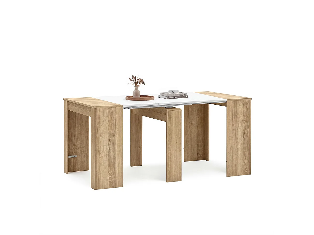 Mesa consola extensível 50-235 x 90 cm Denis Roble Canadian - Blanco Artik (Blanco Mate)