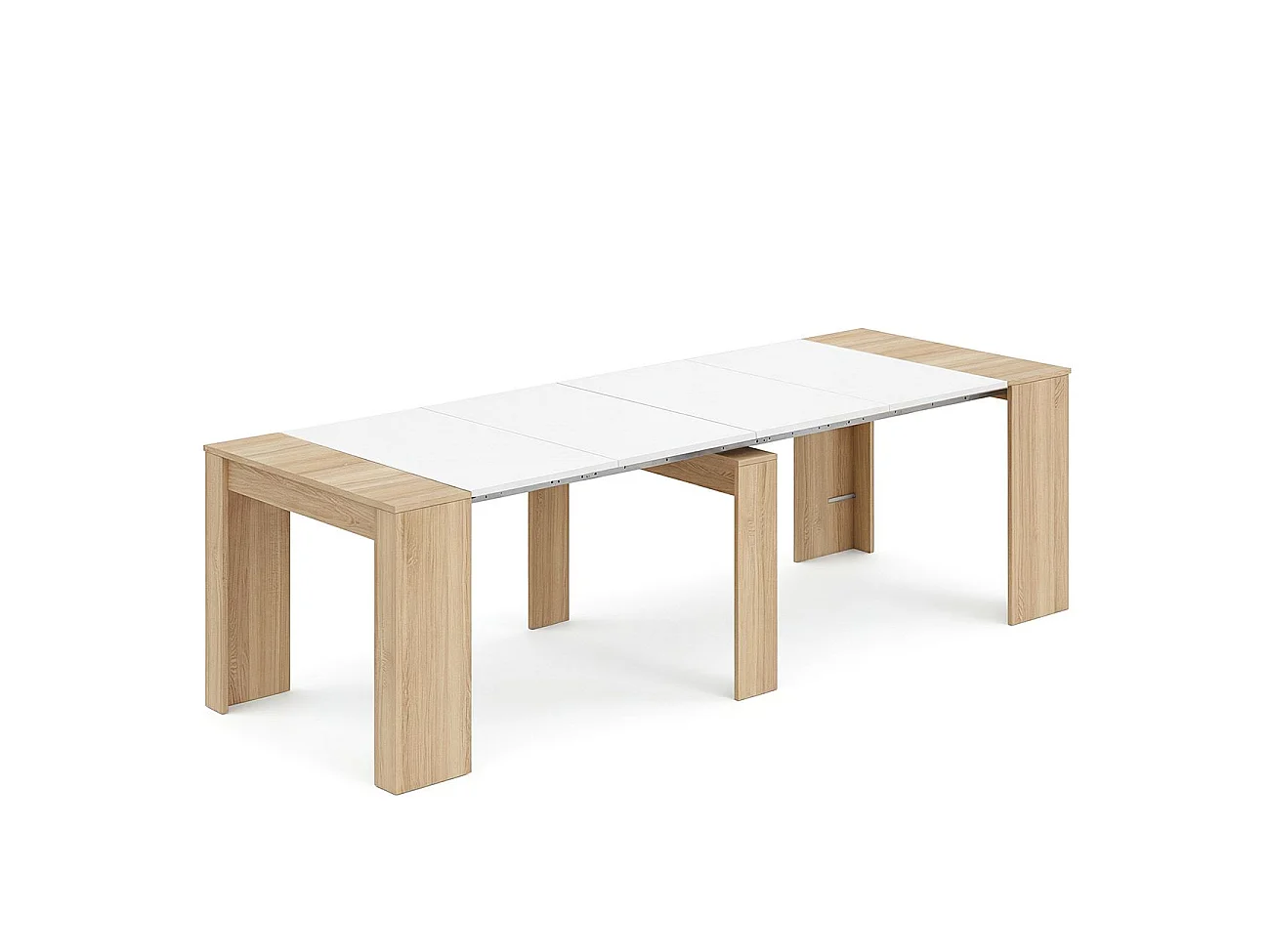 Mesa consola extensível 50-235 x 90 cm Denis Roble Canadian - Blanco Artik (Blanco Mate)