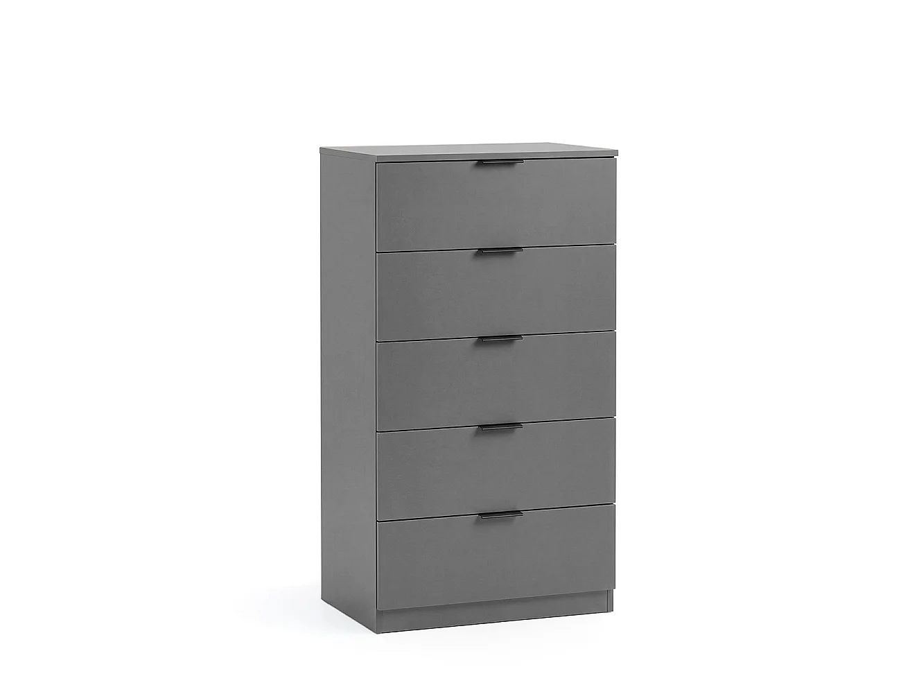 Cómoda alta de 5 cajones en gris grafito 60x110 cm Akari Gris Grafito