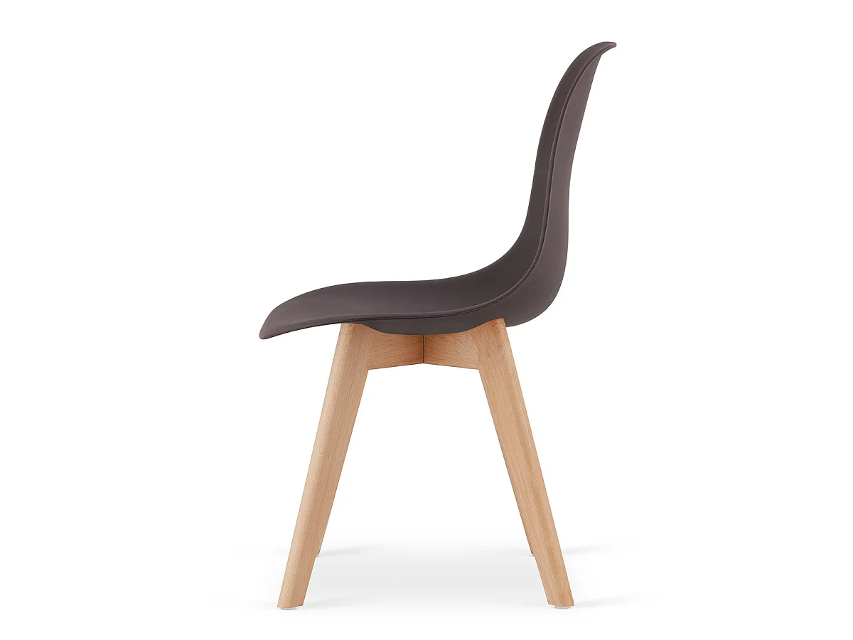 Lot de 2 chaises Kito en polypropylène marron café et hêtre