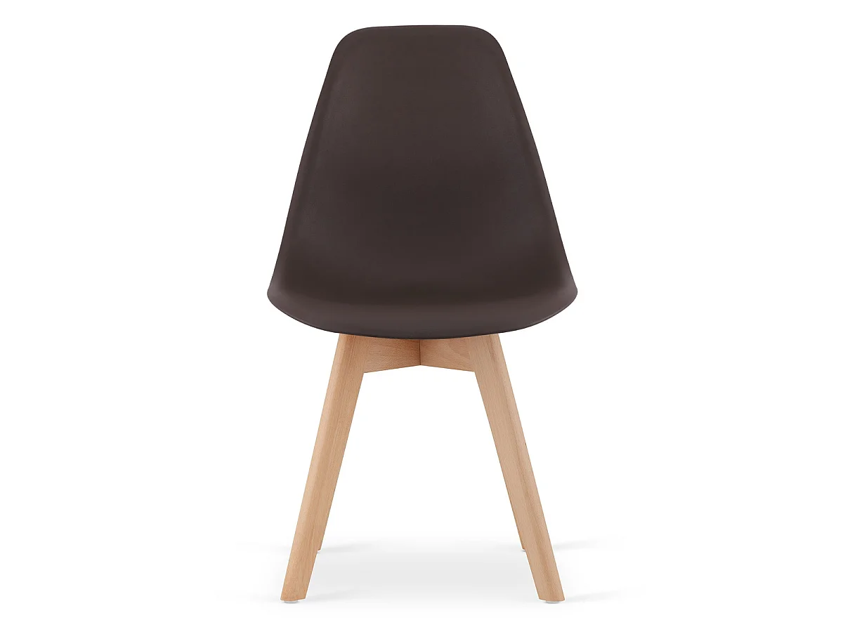 Lot de 2 chaises Kito en polypropylène marron café et hêtre