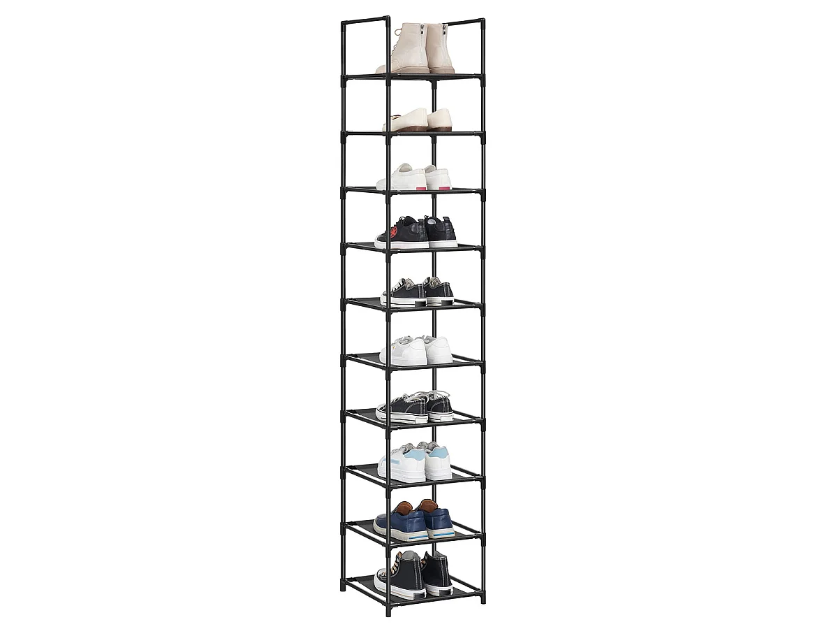 Étagère à chaussures colonne industrielle en métal avec 10 étagères