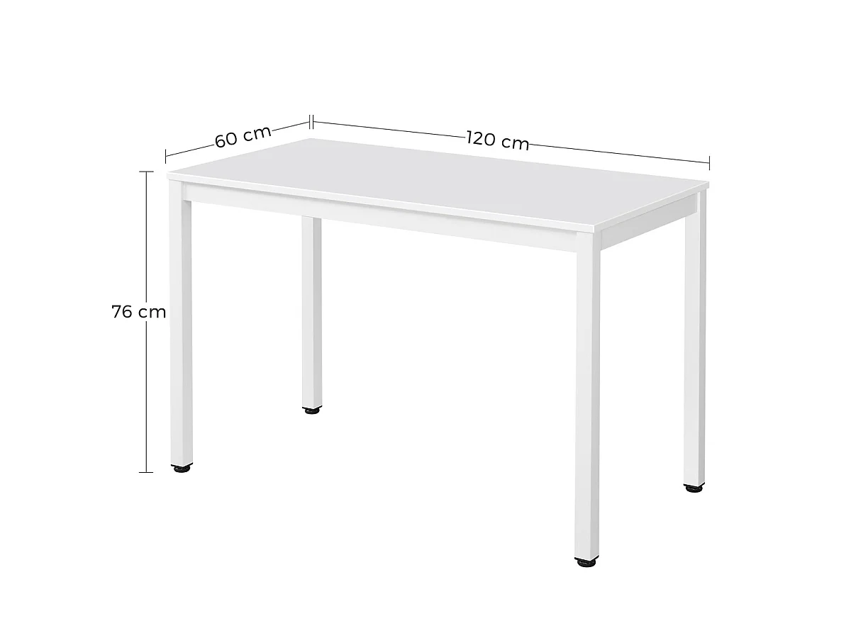 Table rectangulaire Tessa 120x60 cm Blanc Minimaliste