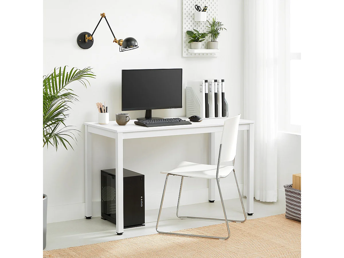 Table rectangulaire Tessa 120x60 cm Blanc Minimaliste