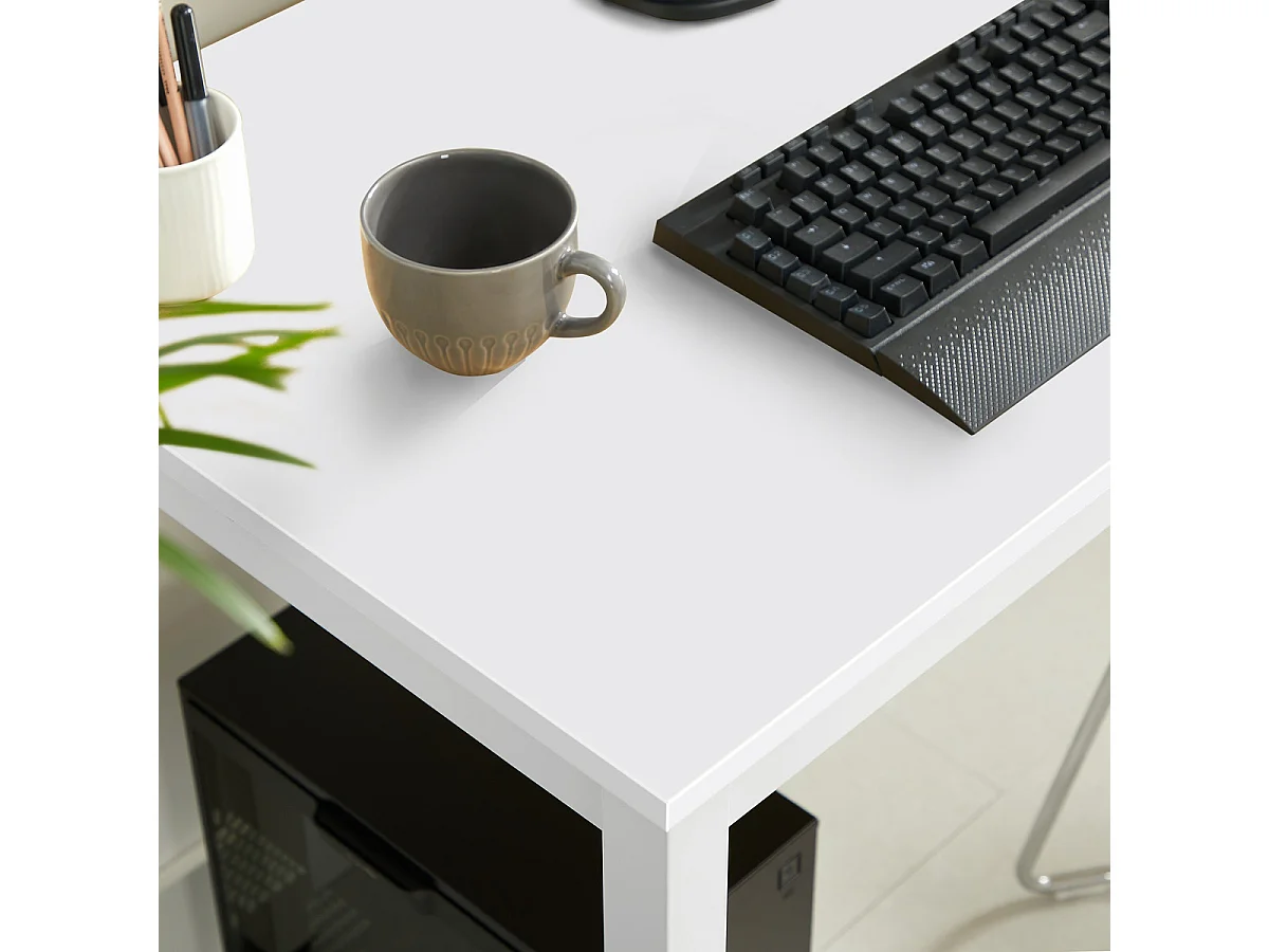 Table rectangulaire Tessa 120x60 cm Blanc Minimaliste