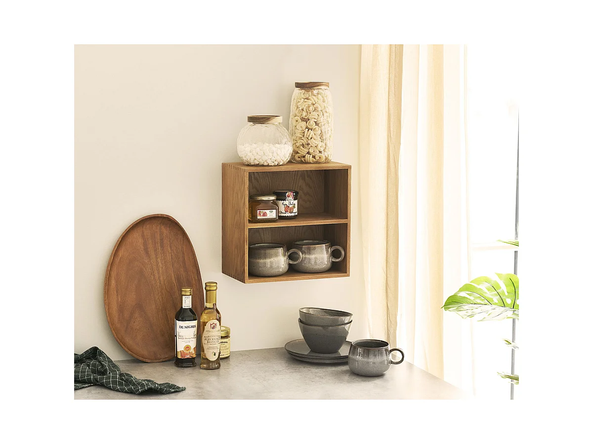 Decoratief dienblad van acaciahout 39x28 cm — natuurlijke honingkleur