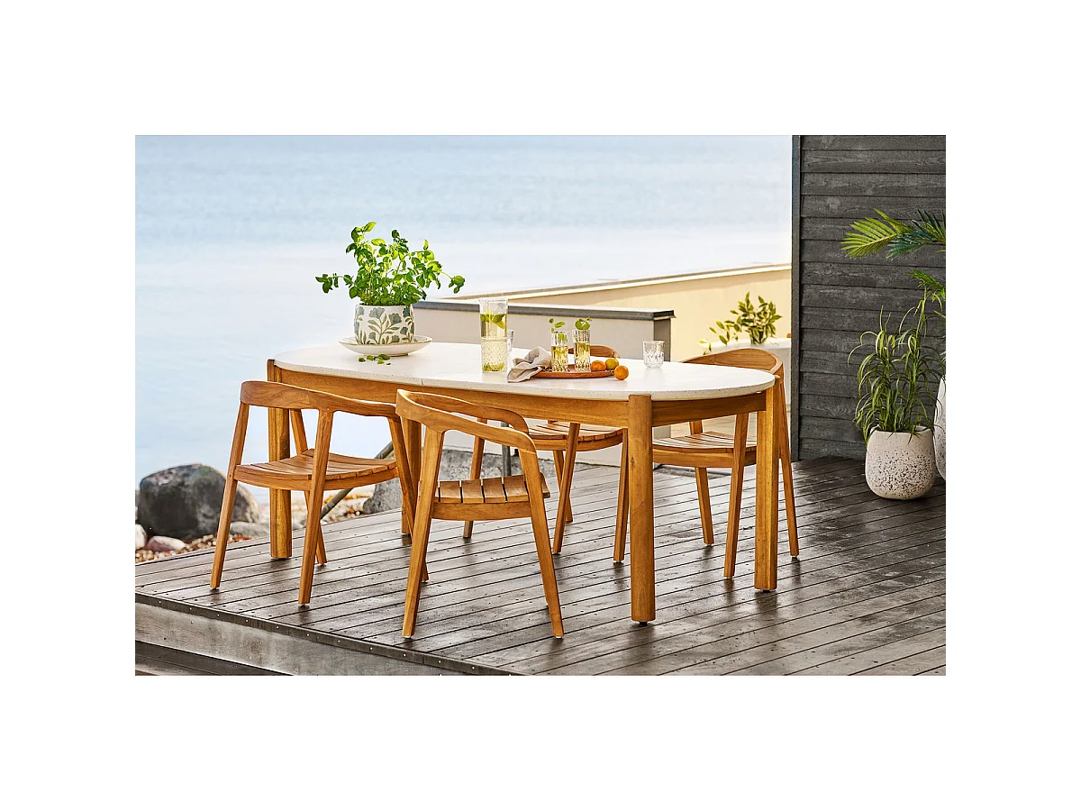 Decoratief dienblad van acaciahout 39x28 cm — natuurlijke honingkleur