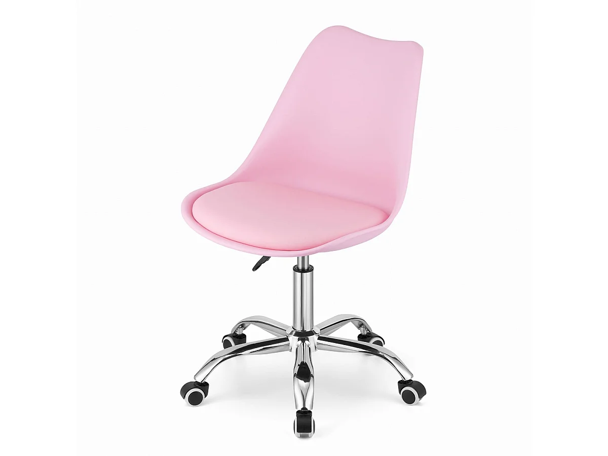 Chaise de bureau pivotante Alba rose pastel