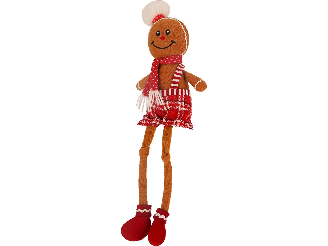 Kerstkabouter peperkoek stof bruin 55x30x20 cm