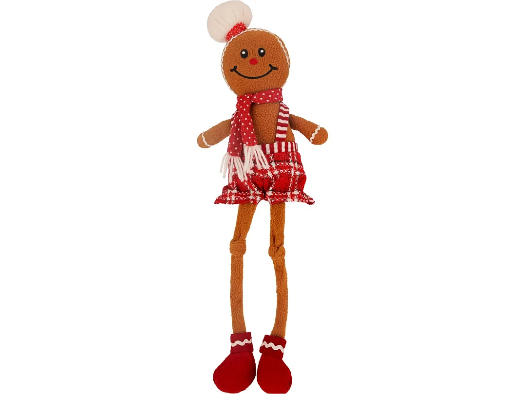 Kerstkabouter peperkoek stof bruin 55x30x20 cm