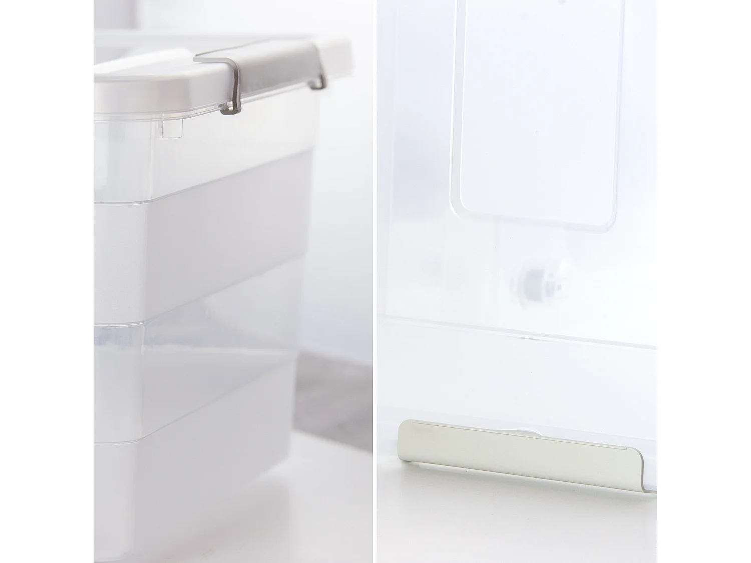 Boîte de rangement en plastique transparente à roulettes avec couvercle 58,5x38,5x16,6 cm 28 l