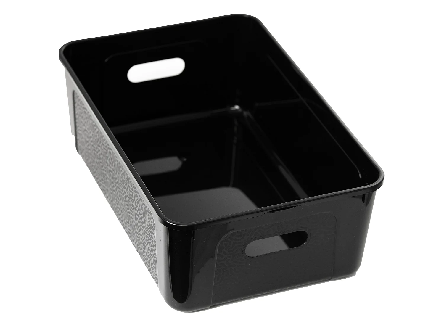 Boîte de rangement en plastique avec couvercle, noir, 14 L, 39x26x13.4 cm