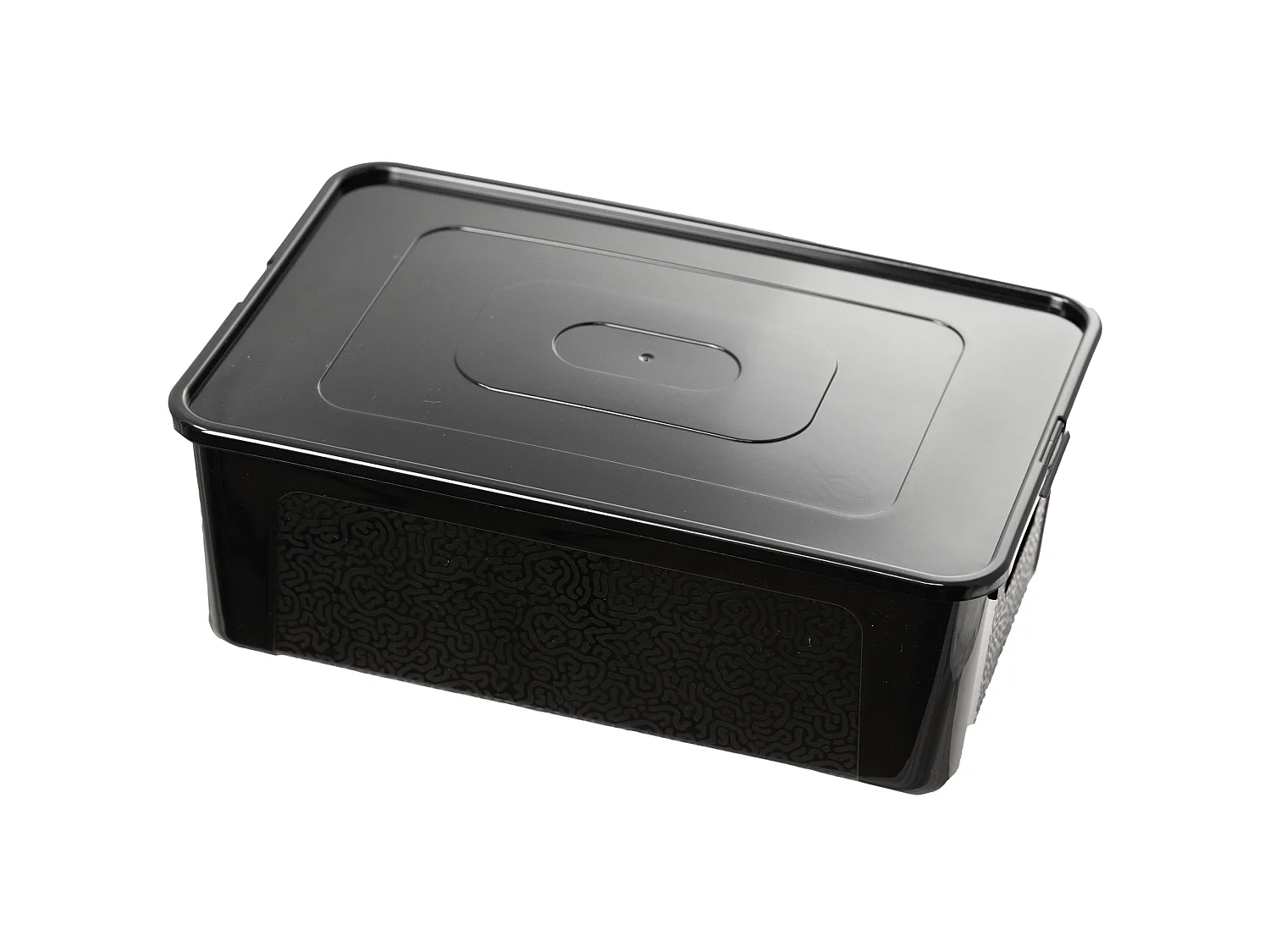 Boîte de rangement en plastique avec couvercle, noir, 14 L, 39x26x13.4 cm