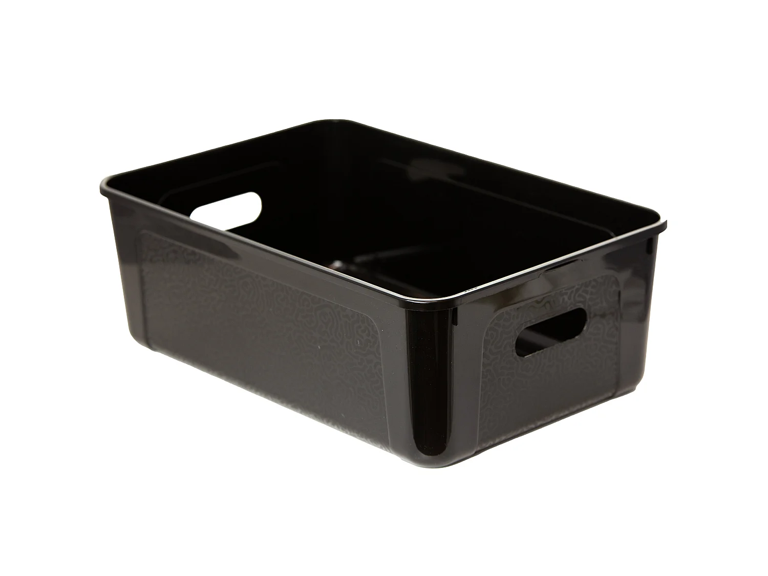 Boîte de rangement en plastique avec couvercle, noir, 14 L, 39x26x13.4 cm
