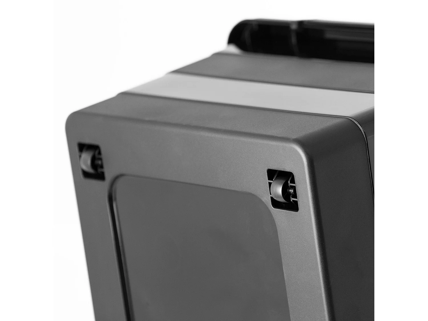 Boîte de rangement en plastique avec couvercle et roulettes noir 58.5x38.5x24.5 cm