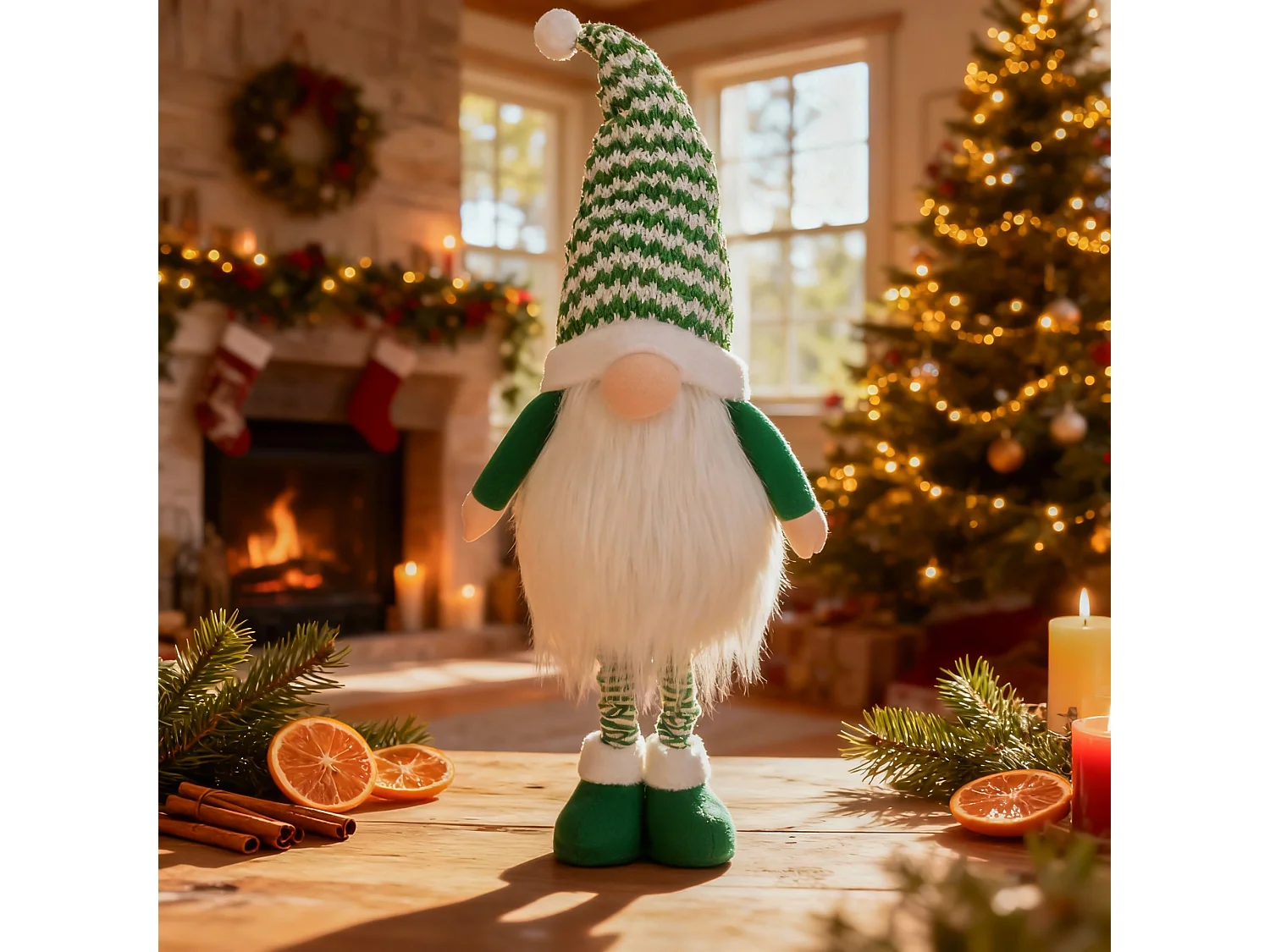 Lutin de Noël lumineux décoratif Jumihome 108 cm AE-437395