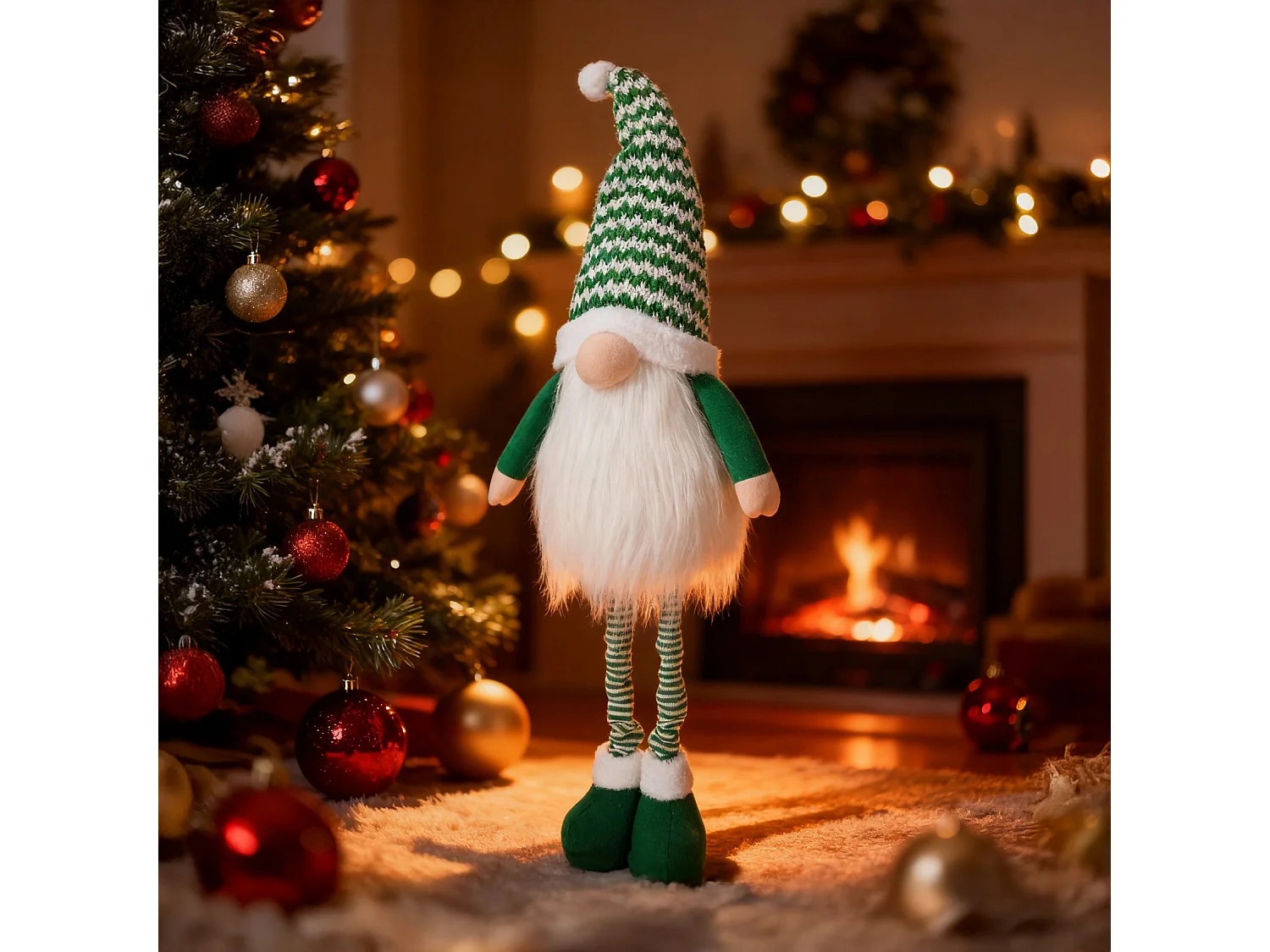 Lutin de Noël lumineux décoratif Jumihome 108 cm AE-437395