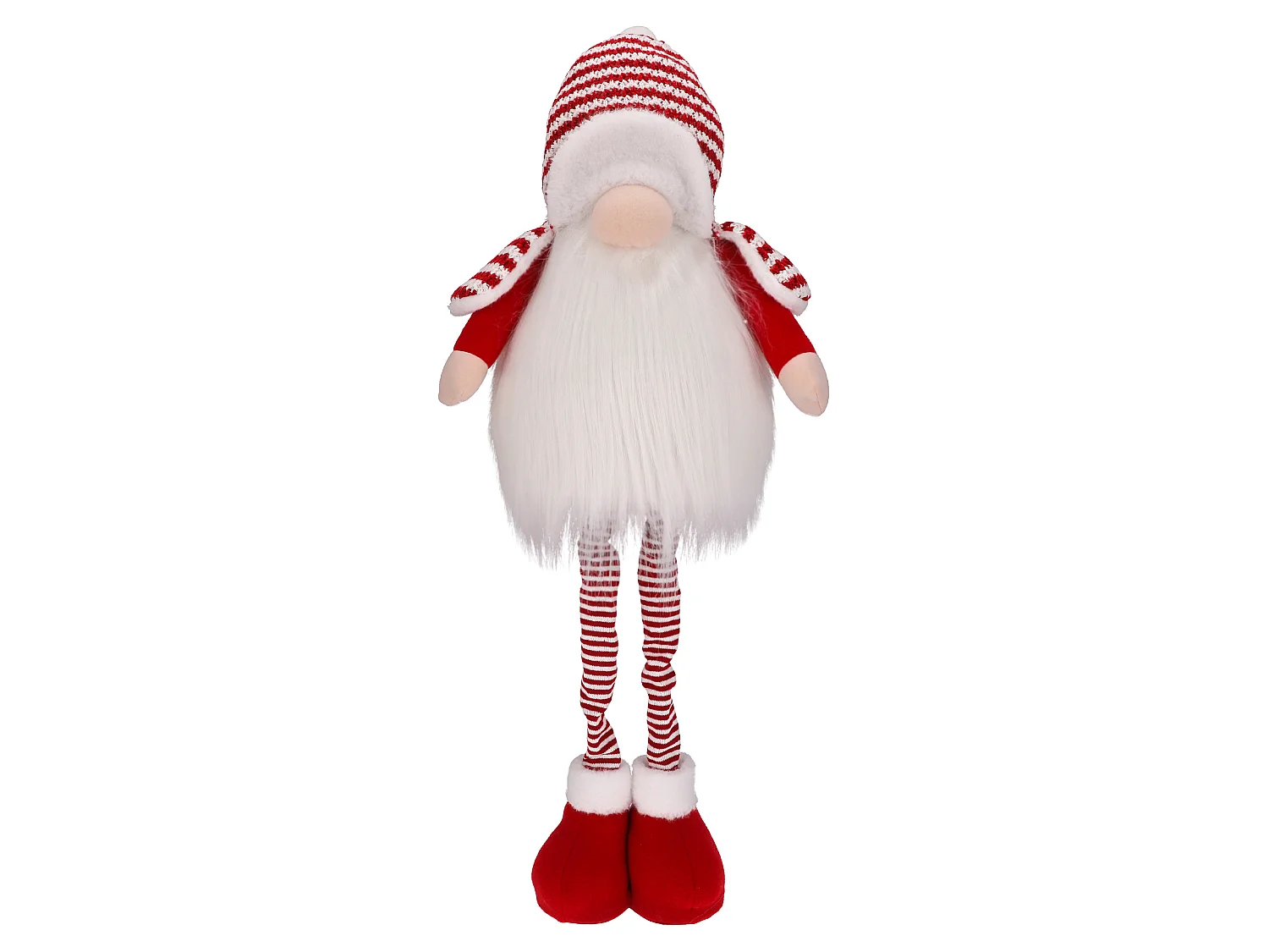 Lutin de Noël lumineux télescopique en tissu rouge 87 cm