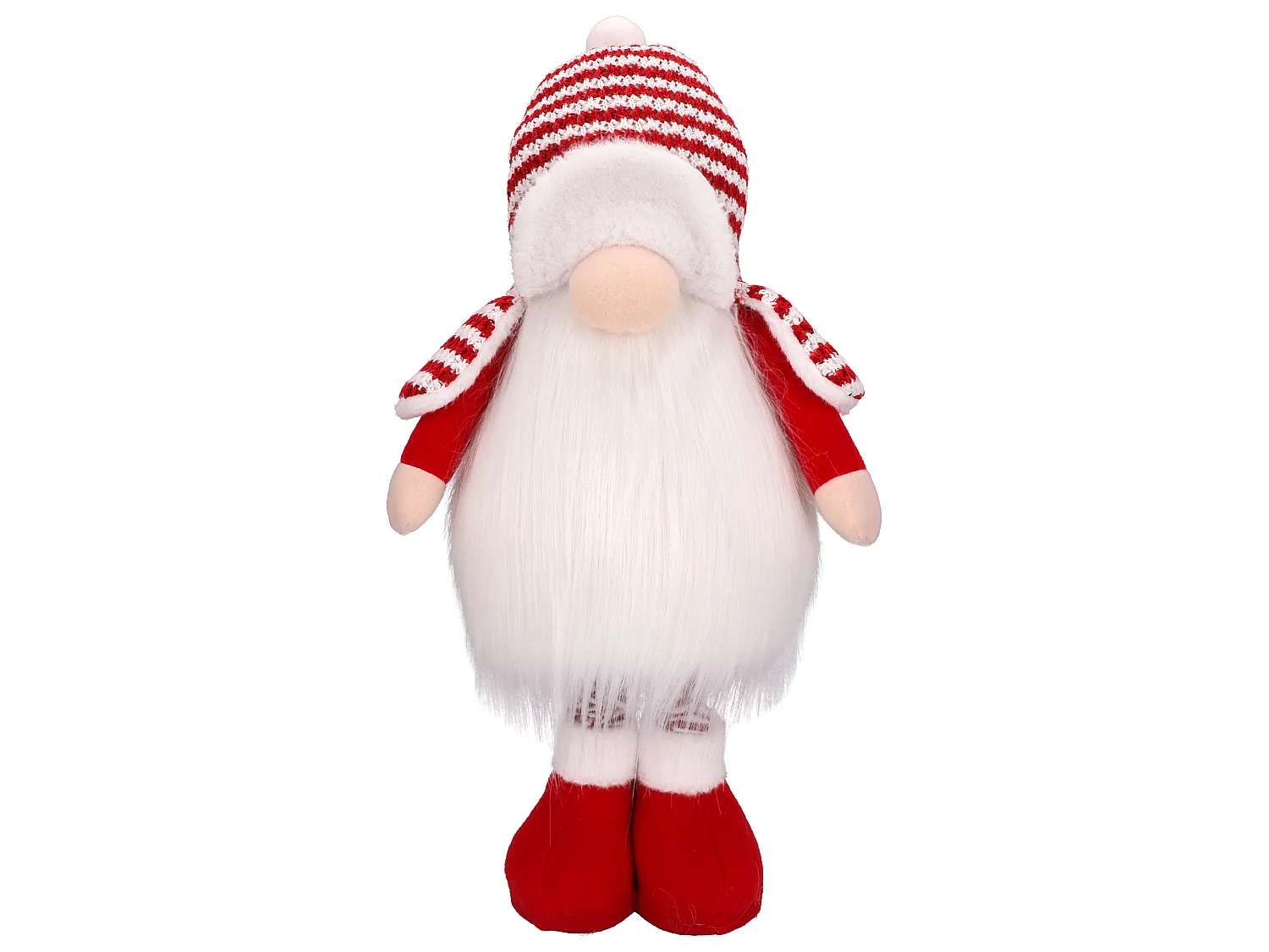 Lutin de Noël lumineux télescopique en tissu rouge 87 cm