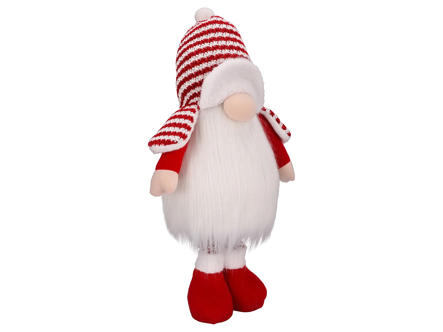 Lutin de Noël lumineux télescopique en tissu rouge 87 cm