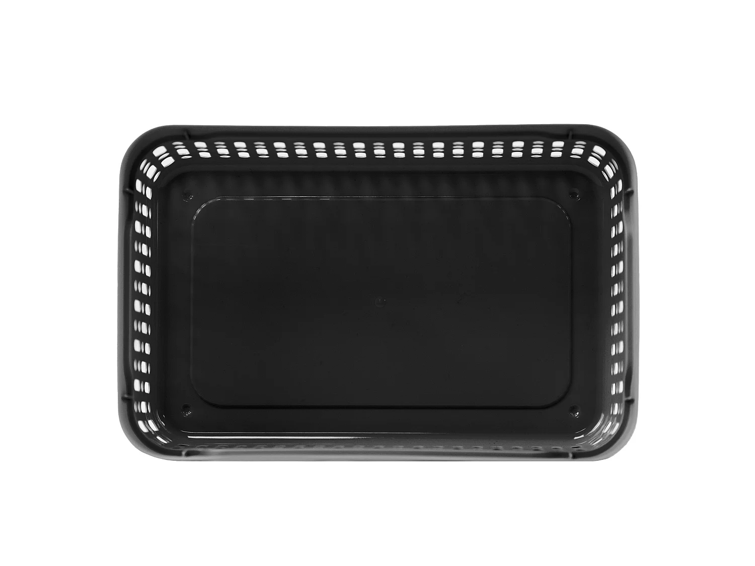 Panier ajouré en plastique avec couvercle pour cosmétiques noir 30x20x9 cm