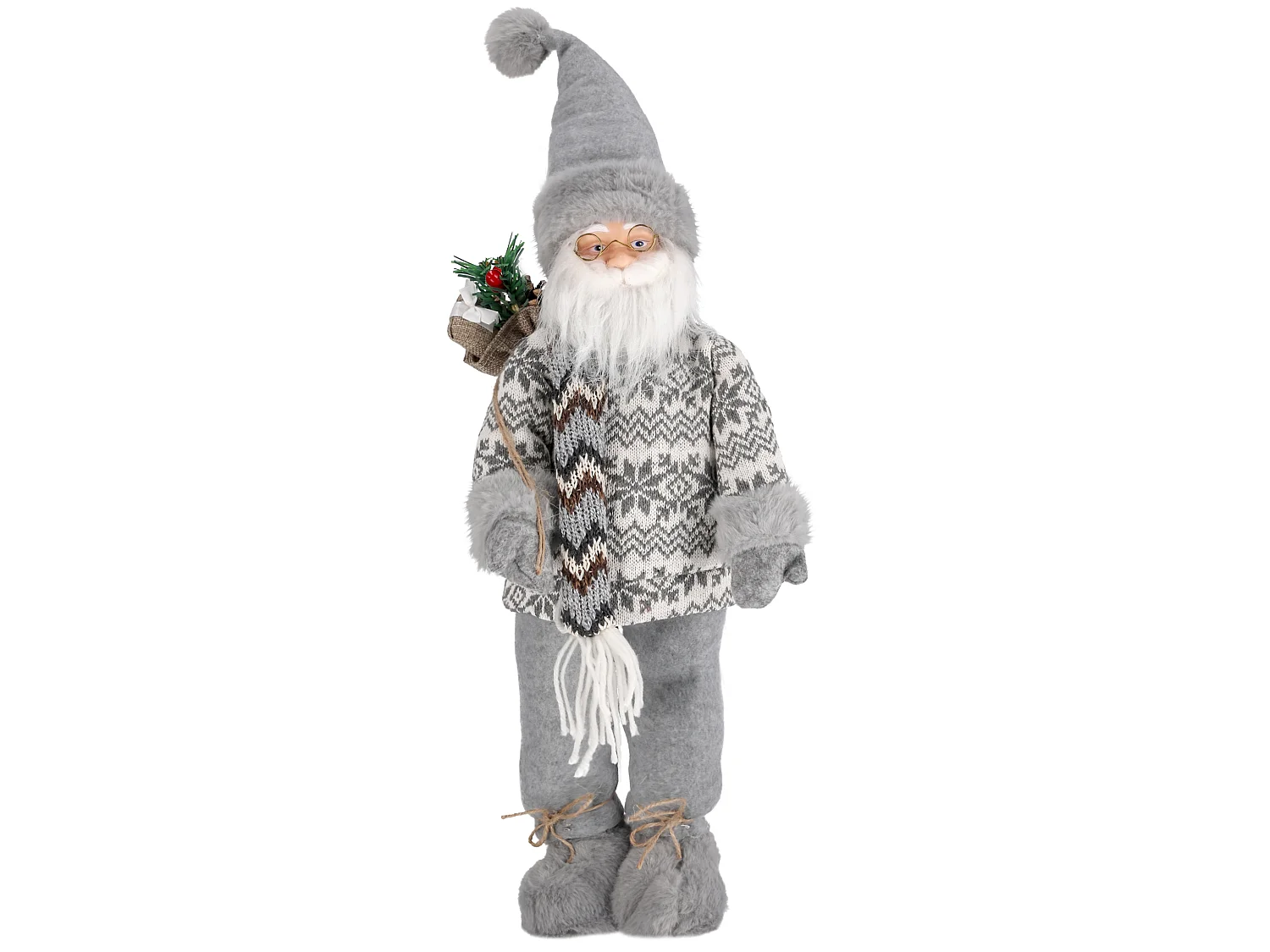Figurine décorative Père Noël scandinave en plastique rouge 60 cm
