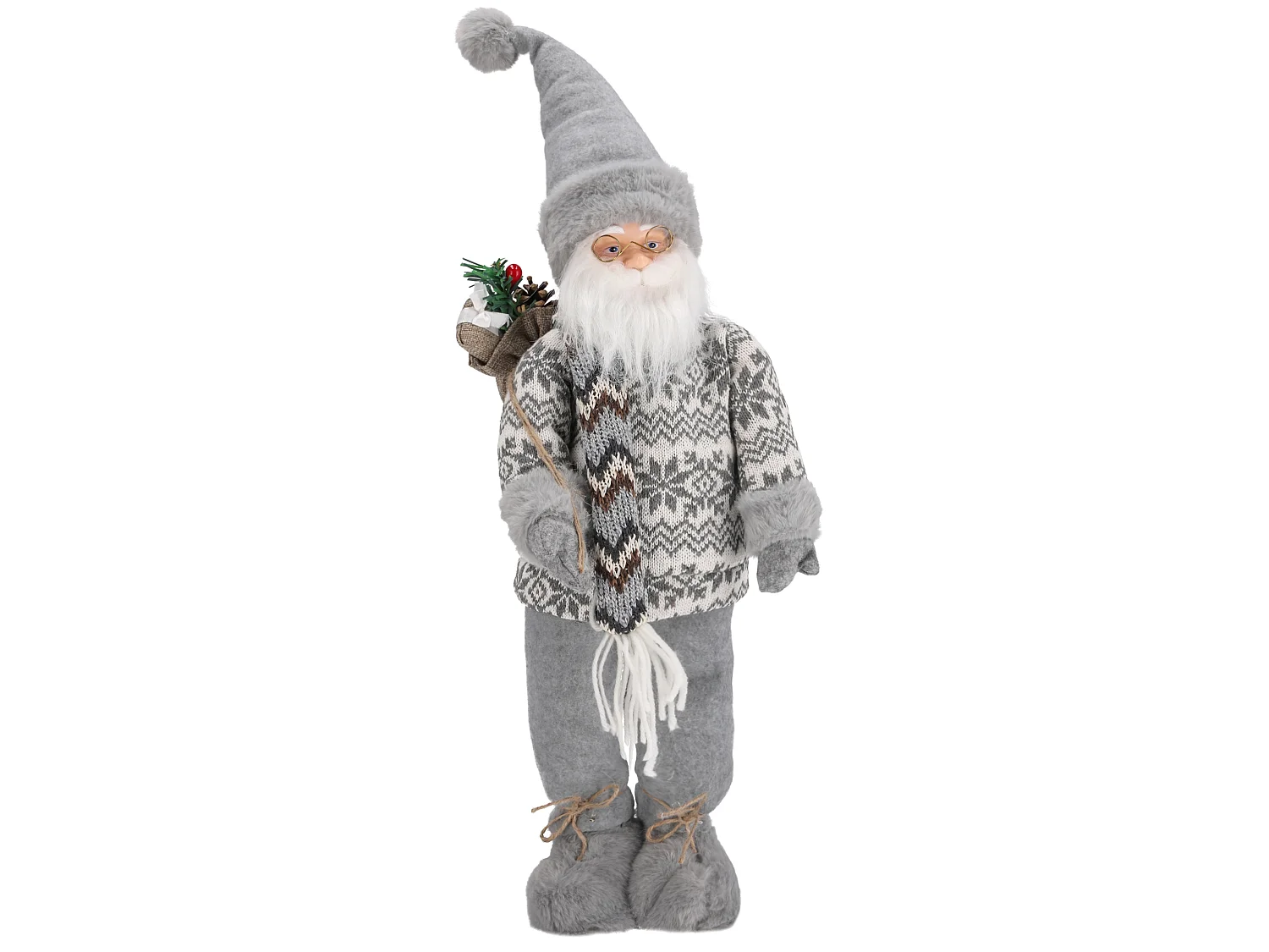 Figurine décorative Père Noël scandinave en plastique rouge 60 cm