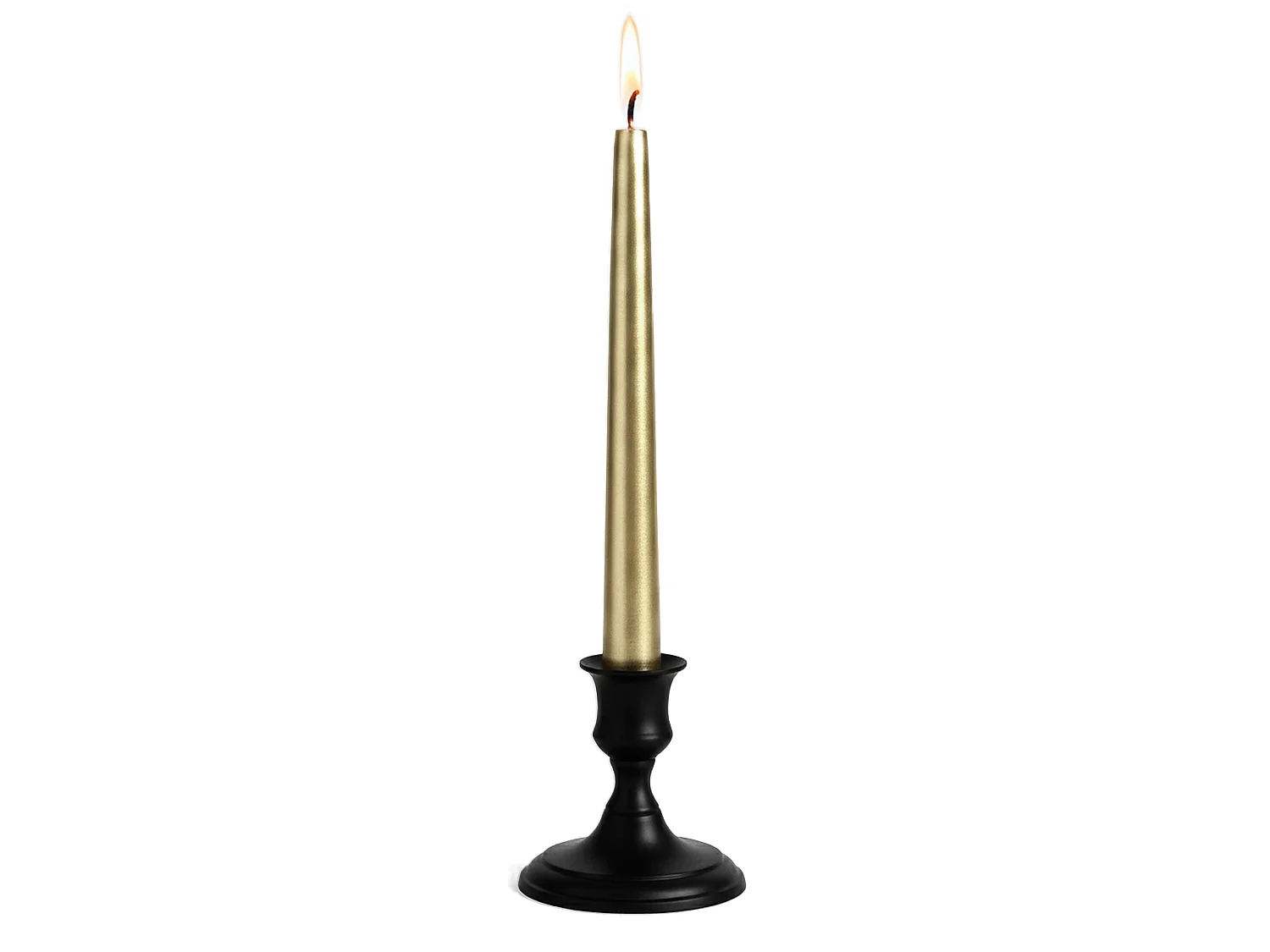 Bougie de Noël simple pour dîner de réveillon 4 pièces dorée 21x21x300 mm