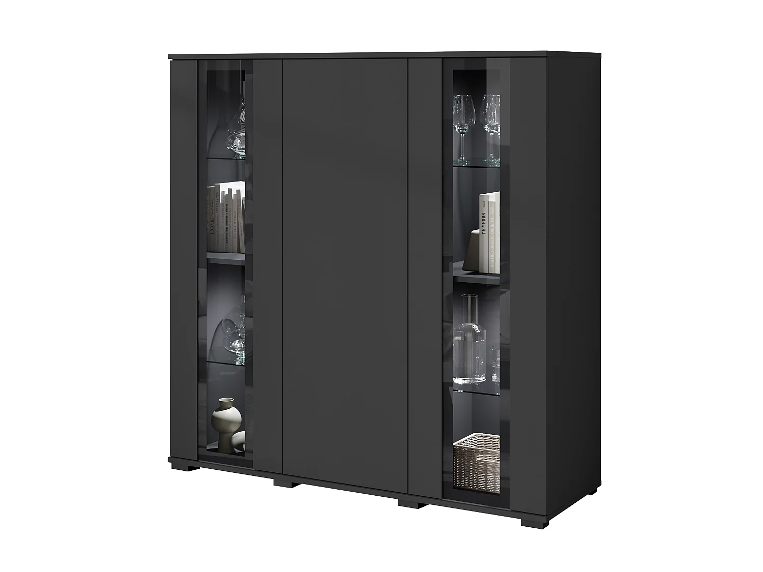 FARO-Kommode, Sideboardbreite 120 cm, Farbe: Schwarz
