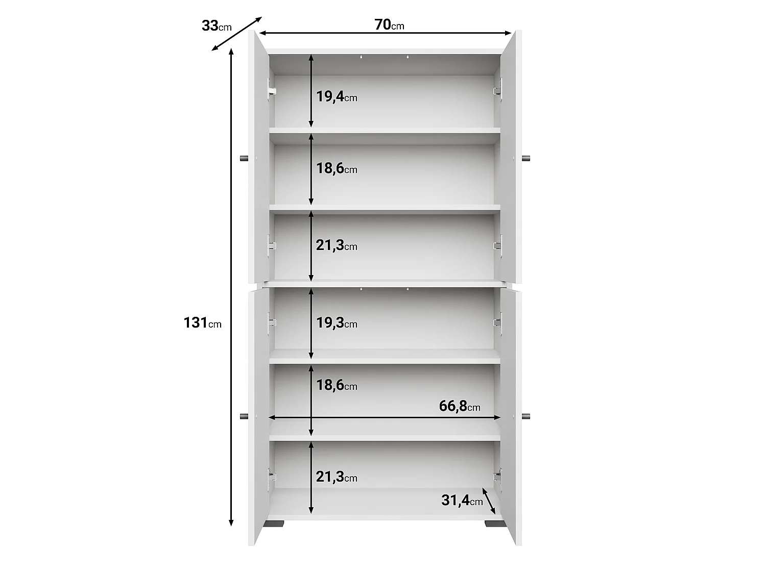 Armoire à chaussures DAFNI 20 blanche