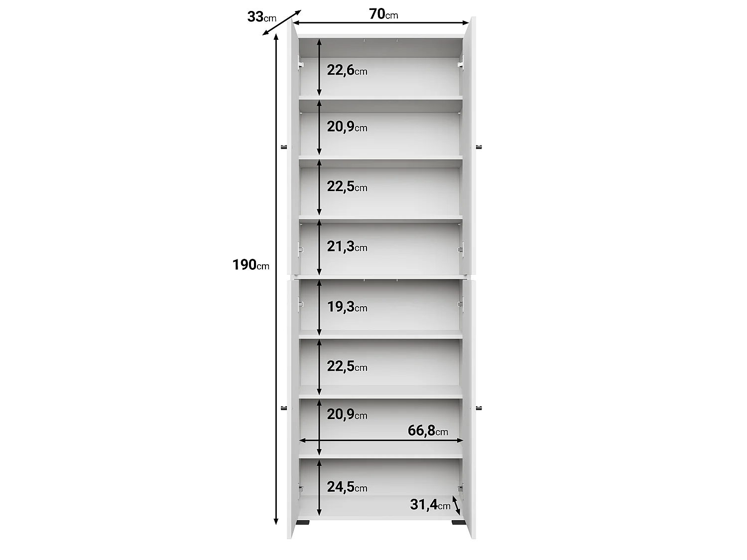Armoire à chaussures DAFNI 23 noir