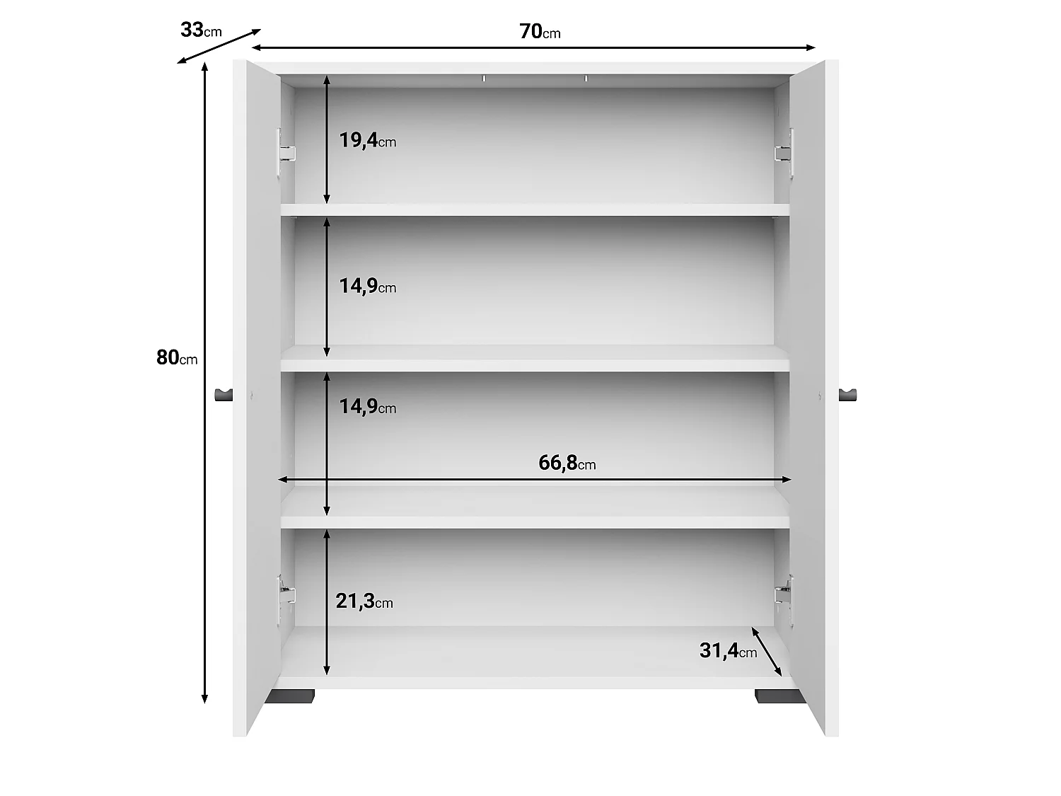 Armoire à chaussures DAFNI 14 blanche