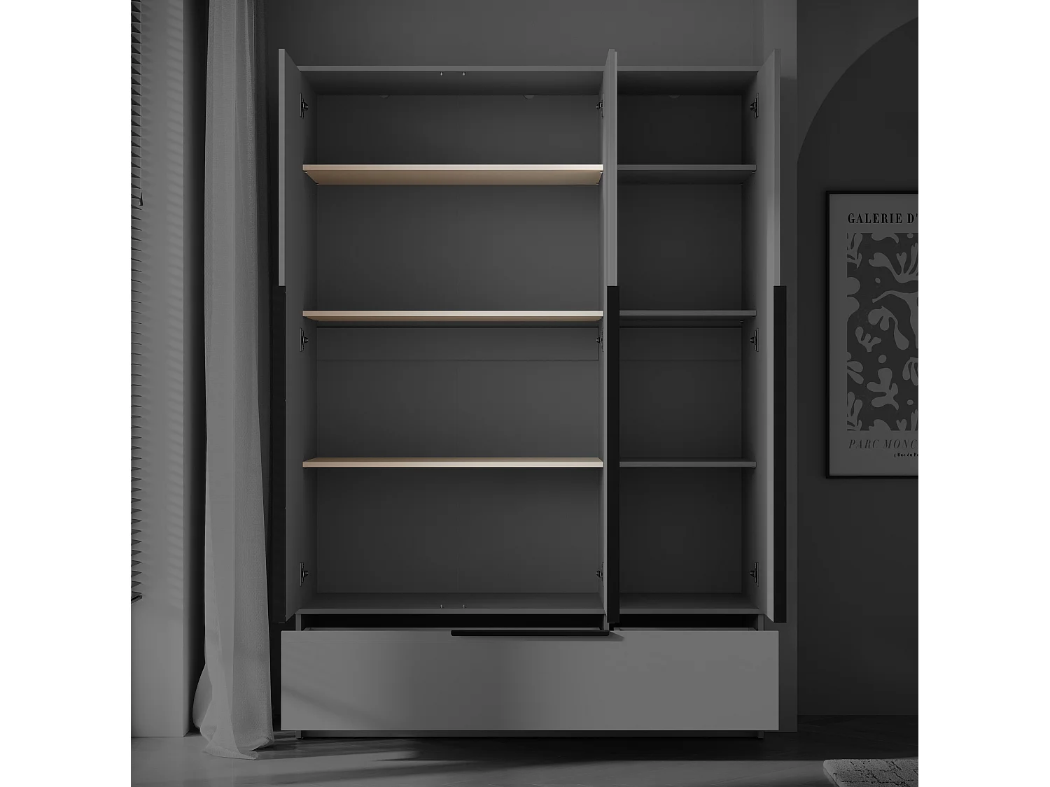 SPLIT 3D-kledingkast, kasjmier beige
