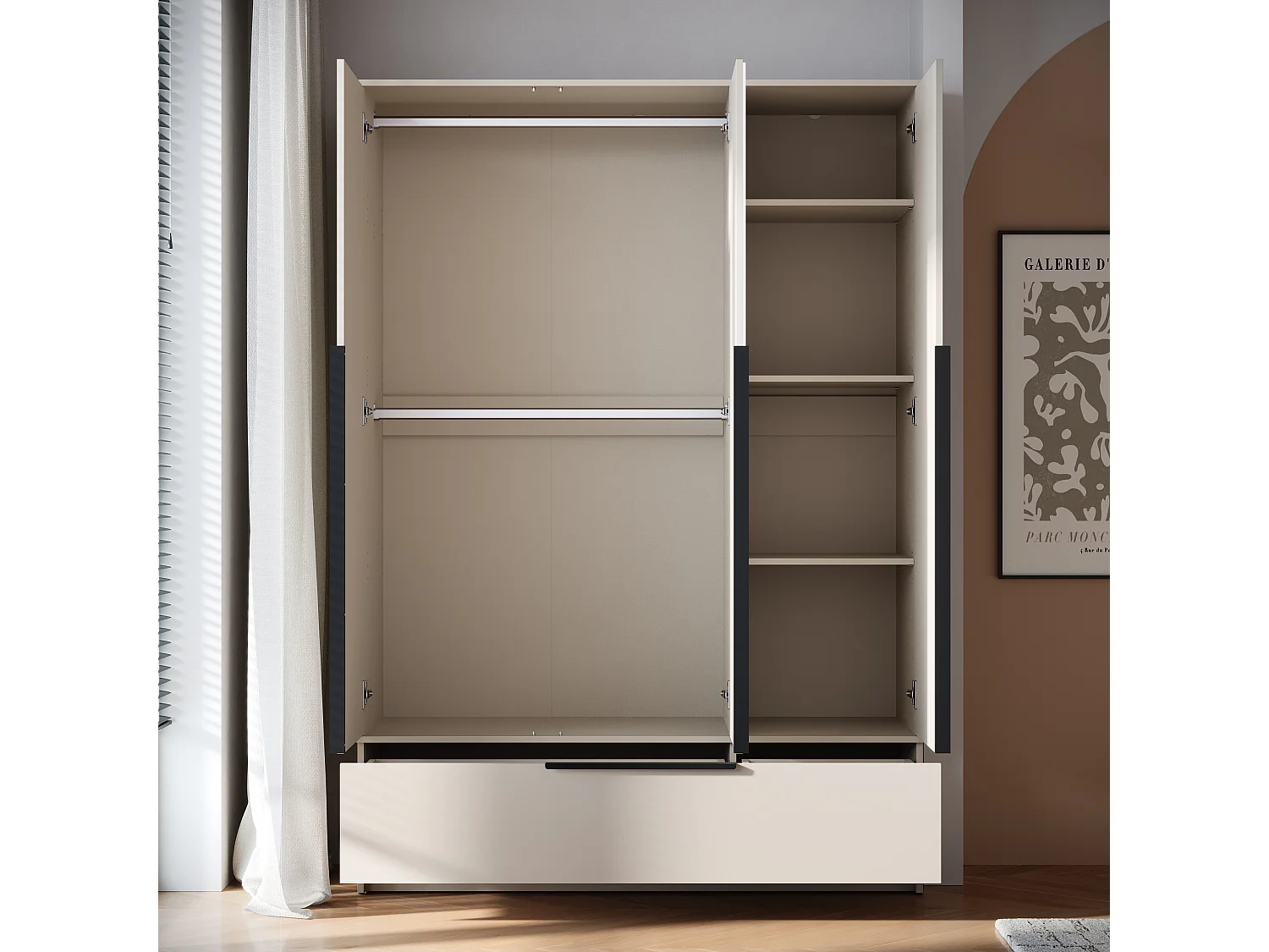 SPLIT 3D-kledingkast, kasjmier beige