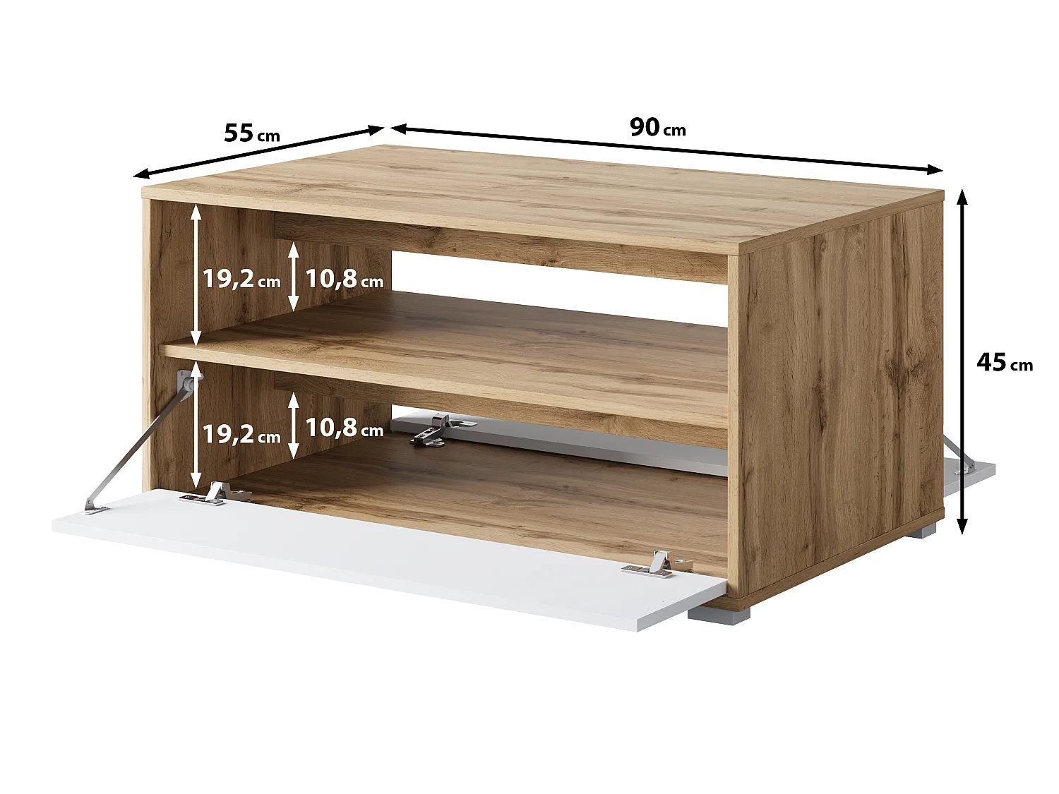 NIMFEA II tafel in wotan eiken/wit
