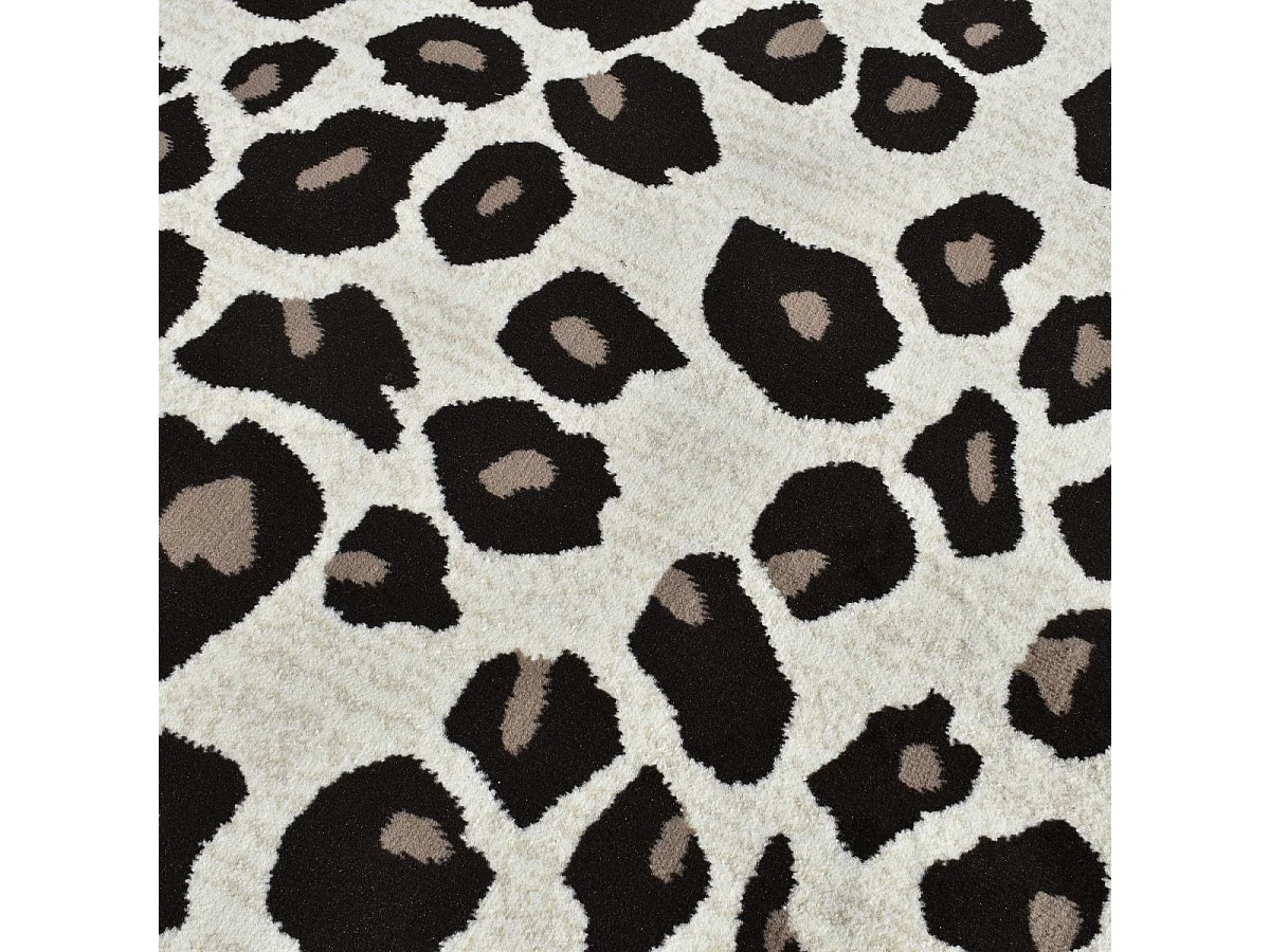 tapis salon LYN1 LEOPARD Beige et marron motif félin tacheté