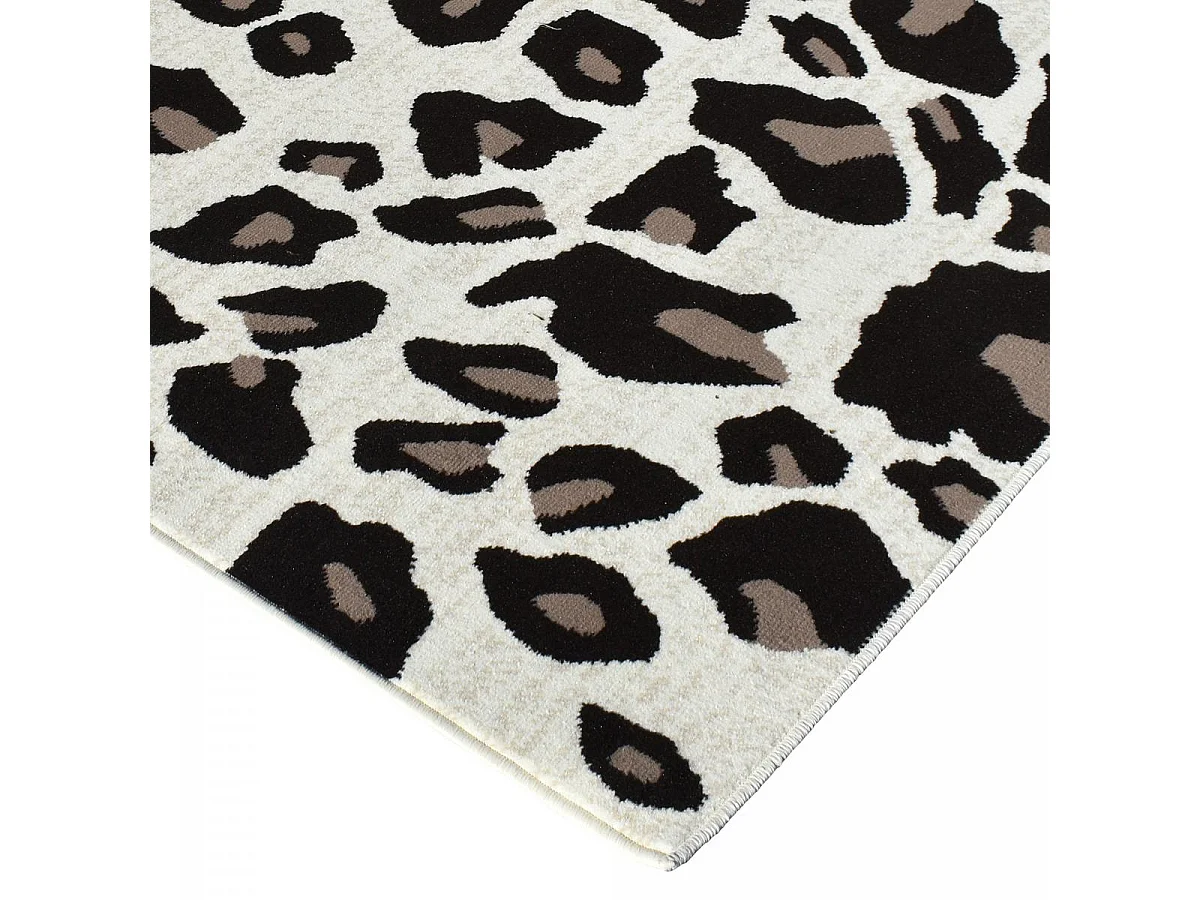 tapis salon LYN1 LEOPARD Beige et marron motif félin tacheté
