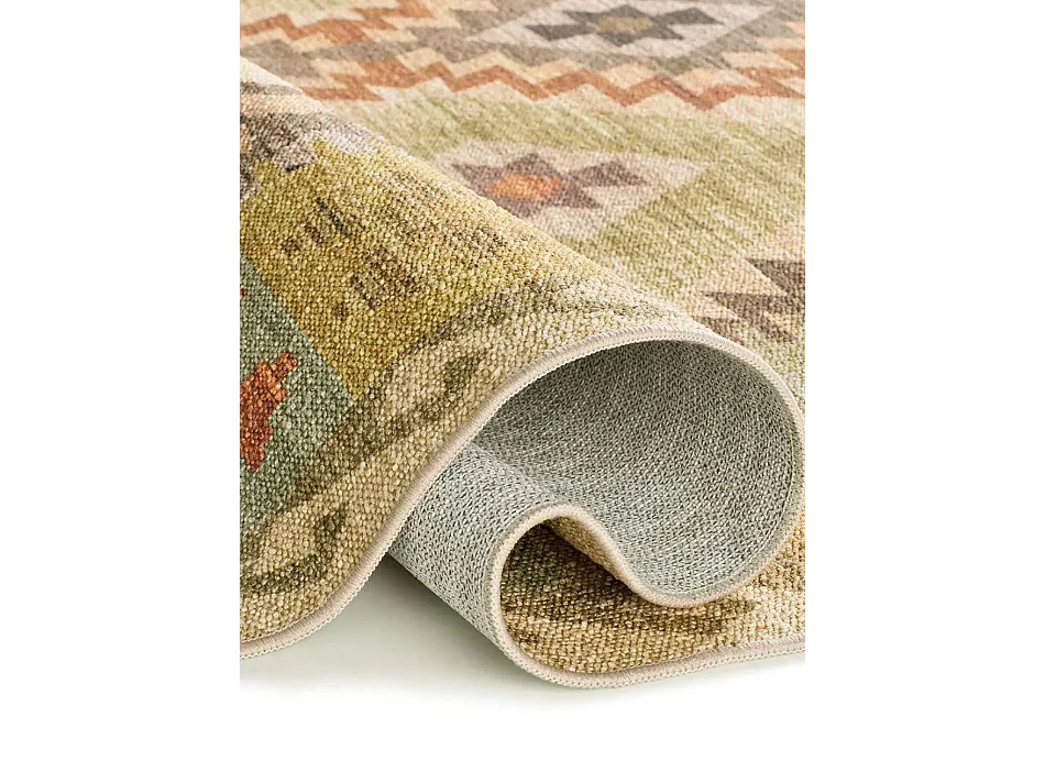 Tapis intérieur lavable antidérapant - ethnique - multicolore - 140 x 200 cm - SERAK