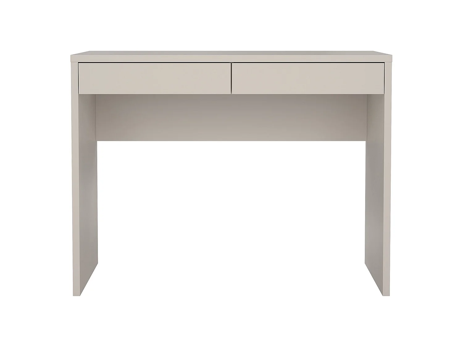 Scrivania Acero, 2 Cassetti, 100x40x77h cm Beige Cashmere, un Ripiano, Sfumatura Colore Struttura Cashmere