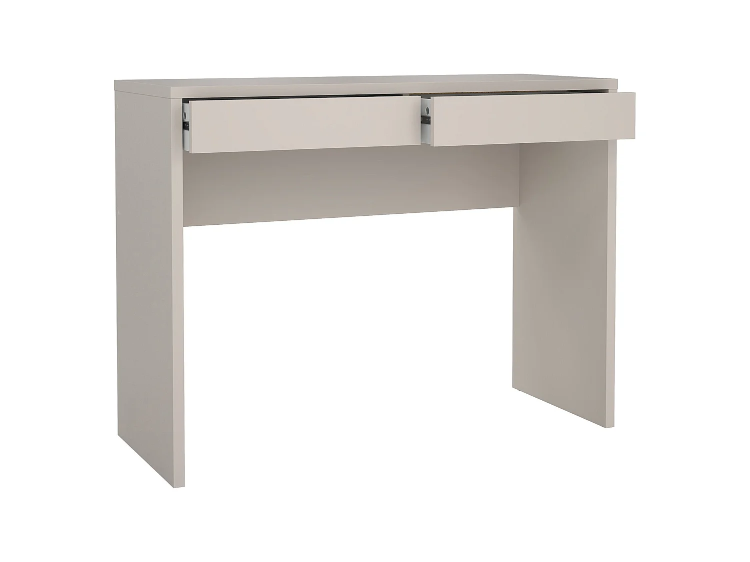Scrivania Acero, 2 Cassetti, 100x40x77h cm Beige Cashmere, un Ripiano, Sfumatura Colore Struttura Cashmere