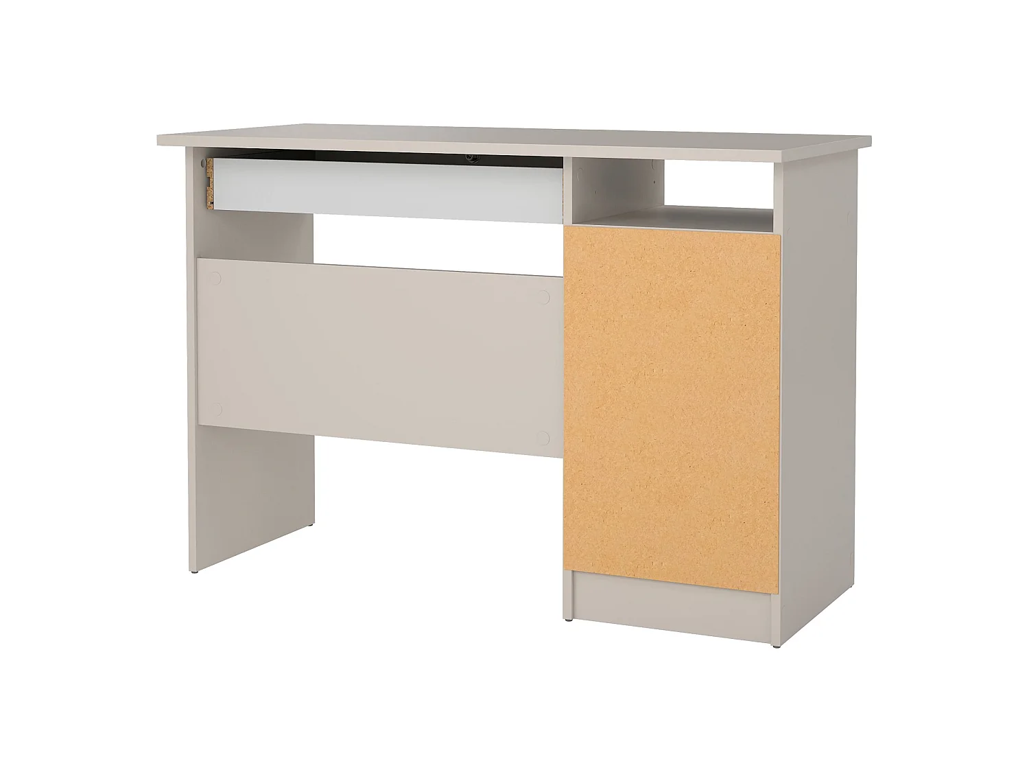 Scrivania Franklin, un Ripiano, 109x49x76h cm Beige Cashmere, 4 Cassetti, un Vano
